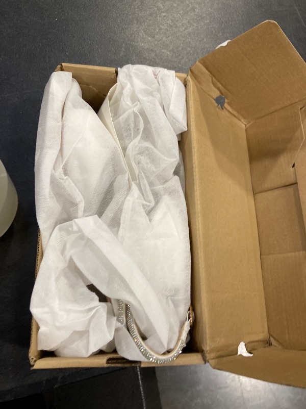 Photo 1 of Coutgo Womens Heeled Sandals Rhinestone Chunky Low Heels Satin Square Toe One Strap Ankle Buckle Dress Shoes, White, Size 8.5