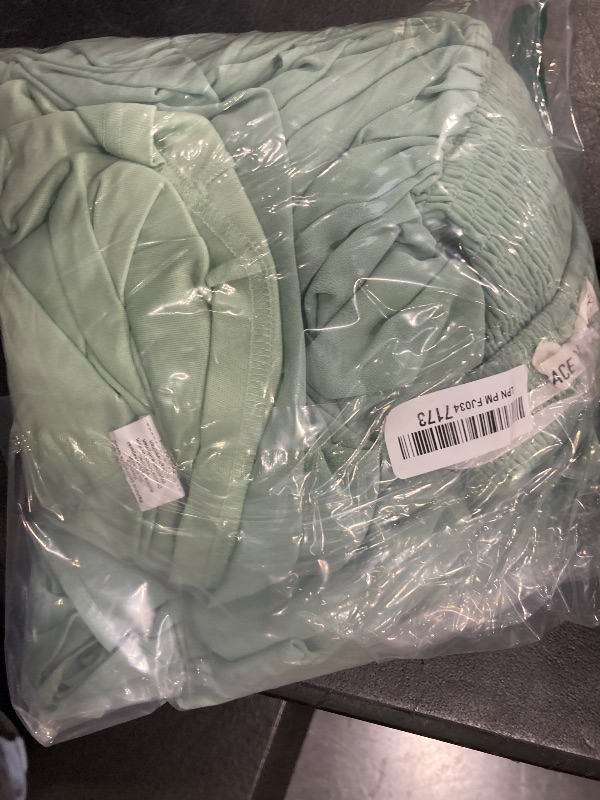 Photo 1 of 2025 Women's Summer Sleeveless Off Shoulder Solid Flowy A Line Maxi Dresses Light Green XL