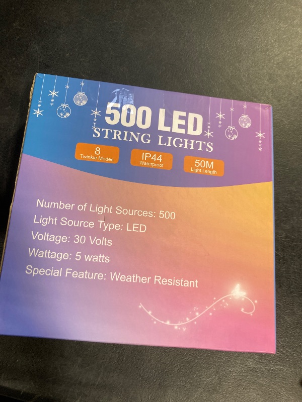 Photo 1 of 164 FT 500 LED Christmas String Lights, Waterproof RGB String Lights with Remote Control& Timer Function, 24 Colors Changing Fairy Lights for Indoor Outdoor Room Wall Christmas Tree Party Decoration