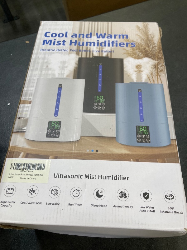 Photo 1 of 6L Humidifiers for Bedroom Large Room Home, Cool and Warm Humidifier for Plants Mist Top Fill Desk Humidifier Essential Oil Diffuser, Quiet Humidifiers with Adjustable Mist,360°Nozzle-Midnight Black