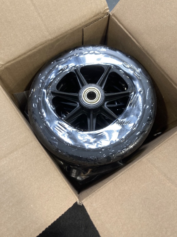 Photo 1 of 4 Pack 6 Inch Solid Replacement Wheels - Environmentally Friendly Rubber Material, Wear-Resistant PU Tires, Anti-Slip, and Durable ABS Wheel Hub - Easy to Install, (4Pcs 6Inch Wheels)