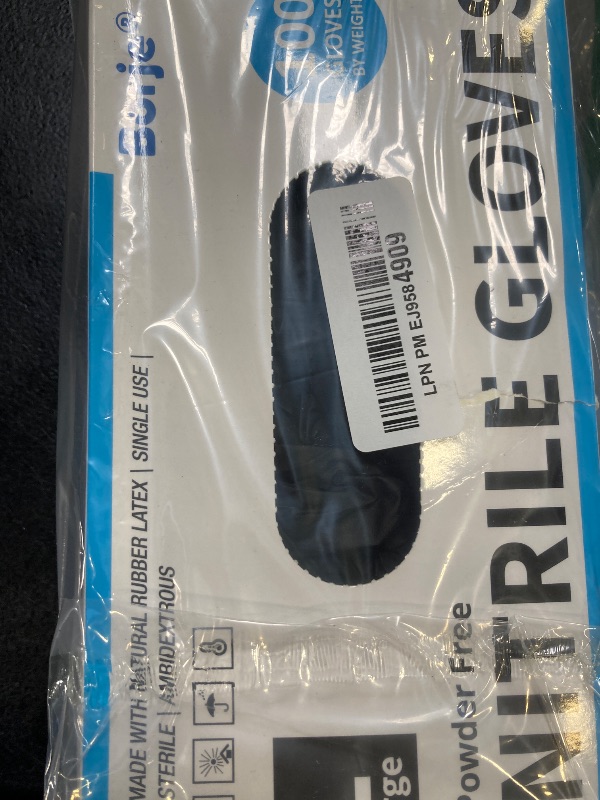 Photo 1 of Borje Nitrile Gloves Large, 100 Count Disposable Gloves, 4 Mil, Black, Latex-Free Powder-Free, Medical Exam, Food Safe, Cleaning, Cooking