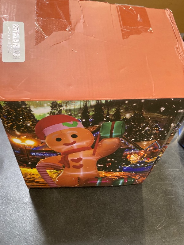 Photo 1 of Peyton 8FT Inflatable Gingerbread Man with Candy Cane and Three Gift Boxes,LED Lighted Christmas Decoration Indoor and Outdoor.