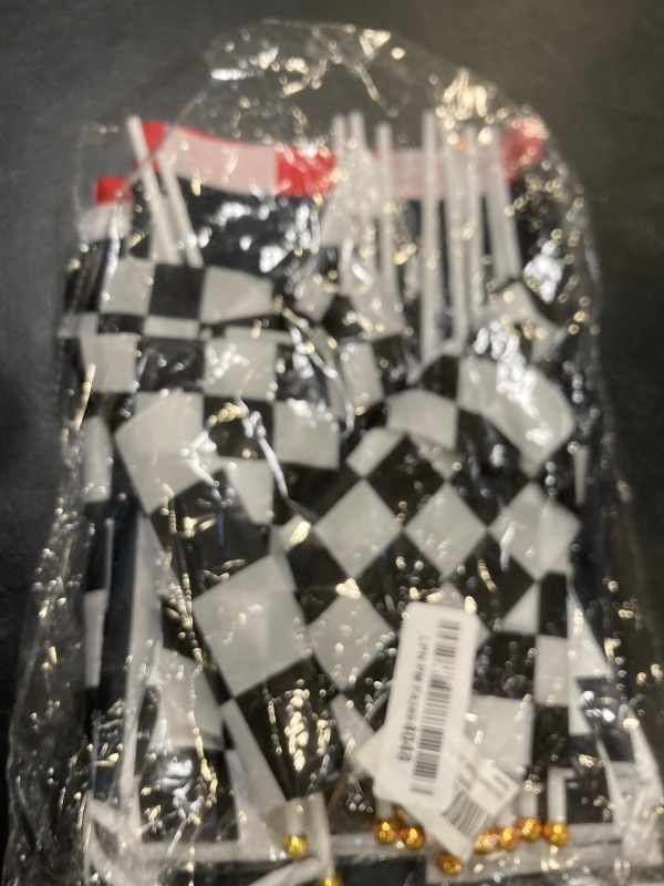 Photo 1 of 5Pcs Race Car Driver Costume Accessories Set, Car Cap Sunglasses Mini Black White Flag, Dress Up Cosplay for Halloween