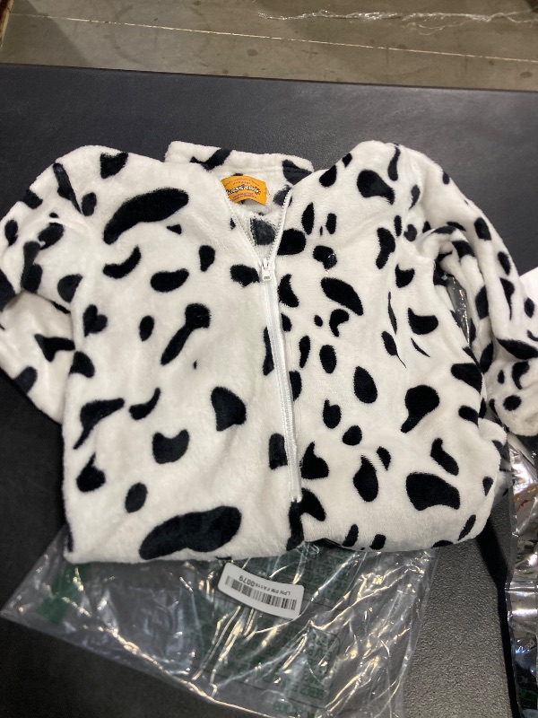 Photo 1 of kids Halloween Dalmatian Animal Onesies Party Wear One Piece Button Unisex Flannel Sleepwear XS