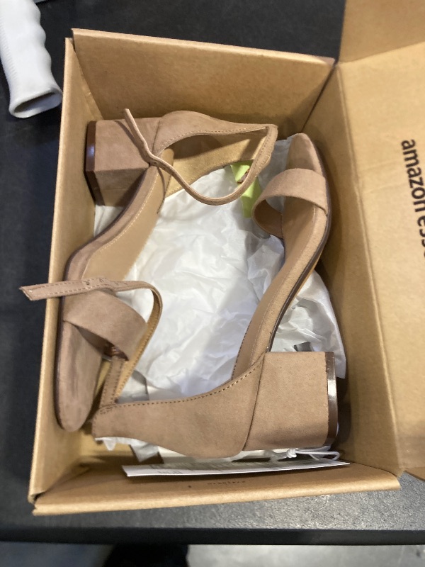 Photo 1 of Amazon Essentials Women's Two Strap Heeled Sandal, Tan, 6.5