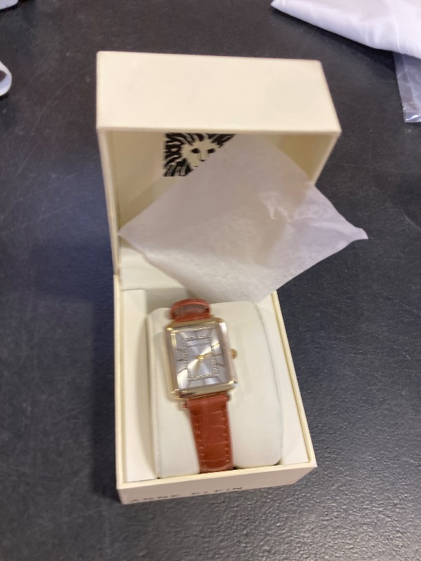 Photo 1 of Anne Klein Women's Glitter Accented Croco-Grain Strap Watch, AK/3820