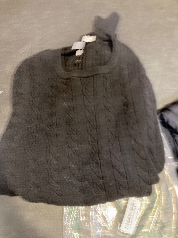 Photo 1 of Amazon Essentials Men's Crewneck Cable Cotton Sweater, Black, Large