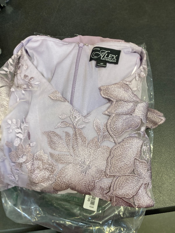 Photo 1 of Alex Evenings Women's Tea Length Mock Jacket Dress with Button Front, Smokey Orchid Tea, 4P