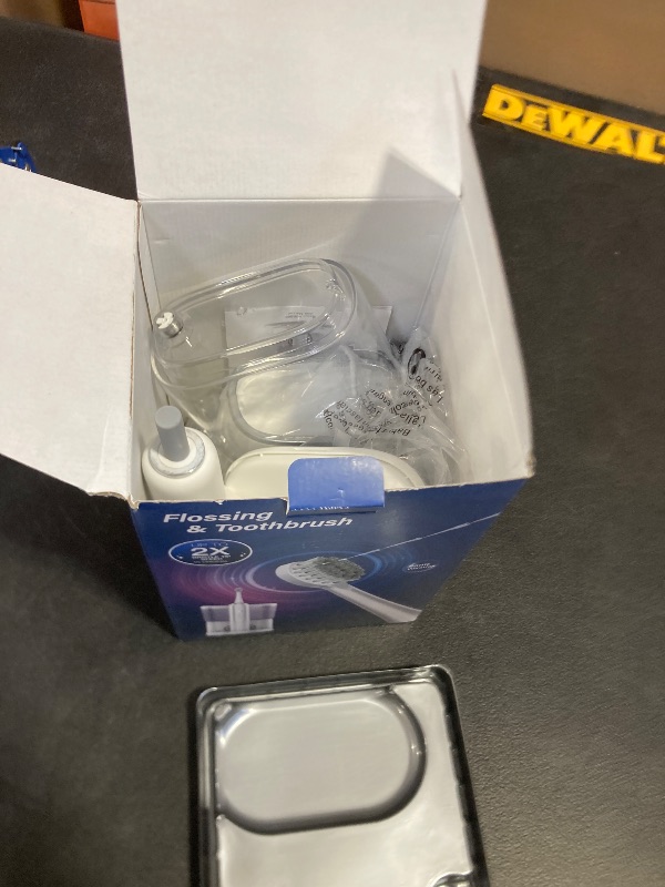 Photo 1 of Electric Toothbrush with Water Flosser - Wireless Charging 3 in 1 Flossing Toothbrush - 500ML Professional Cordless Brush and Flosser in One - 5 Brush Modes & 3 Floss Speed (White)