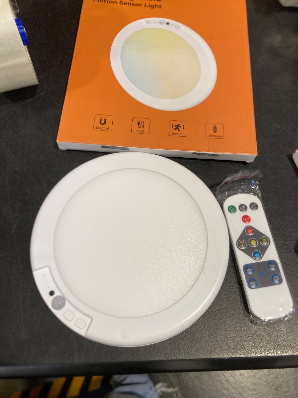 Photo 1 of Gotopceed Rechargeable Motion Sensor Ceiling Light with Remote - Magnetic Wireless Ceiling Light Battery Powered for Closet Shower Stairs Shed Hallway ect