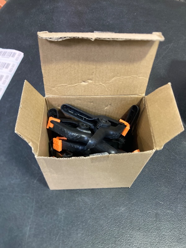 Photo 1 of 12 Pack Plastic Spring Clamps, 3.5inch Small Heavy Duty Clips for Crafts, Backdrop Stand, Woodworking, Photography Studios (Black)