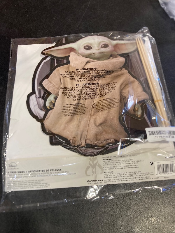 Photo 1 of Adorable Black & Gray Mandalorian The Child Cardboard Yard Signs (13") 4 Count - Perfect for Outdoor Decor and Themed Parties