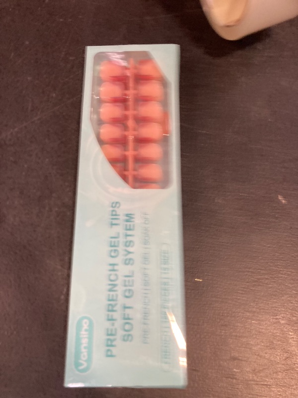 Photo 1 of 150Pcs French Gel Nail Tips, Vansiho Long Square Nail Tips, Red Pre-French Tips Press on Nails, Soak Off Soft Gel Acrylic Fake Nails for Nail Art DIY 15 Sizes