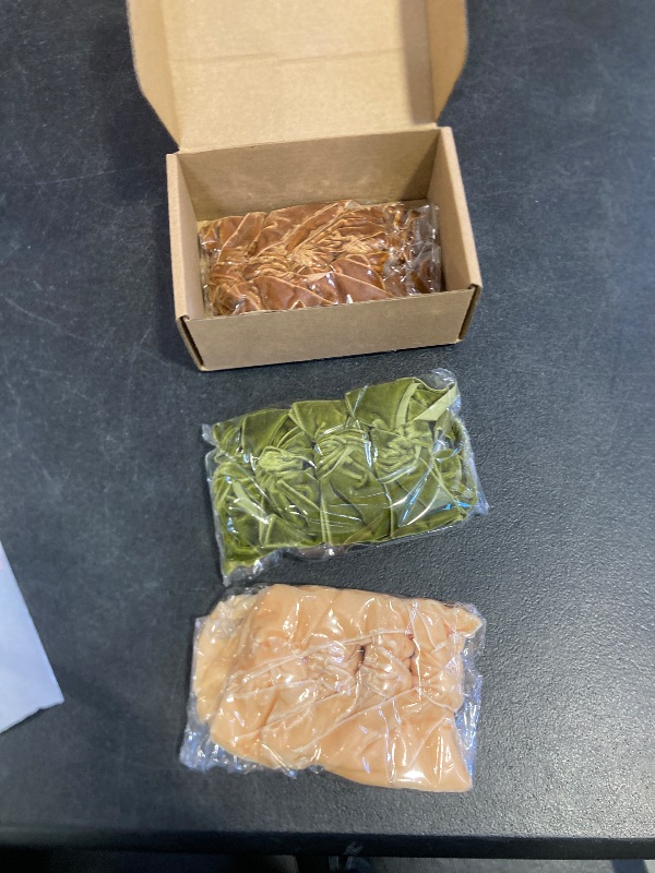 Photo 1 of WILLBOND 12 Pack Velvet Bow Napkin Rings, Christmas Bowknot Napkin Holder Ring Dining Table Decor for Xmas Dinner Parties Holiday Wedding Home Table Setting(Brown, Green, Beige)