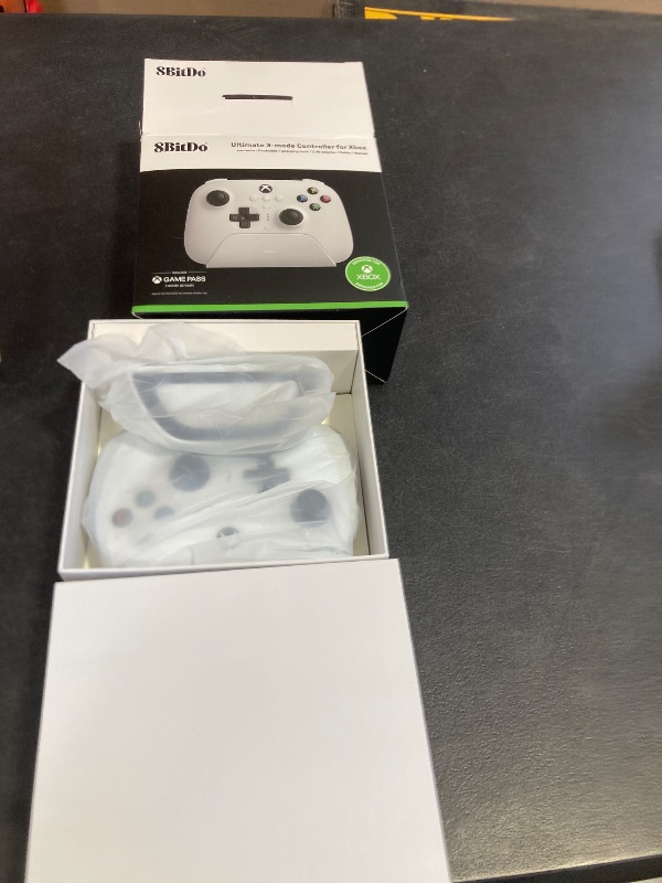 Photo 1 of 8Bitdo Ultimate 3-Mode Controller, Hall Effect Joysticks, Pro Back Buttons, Wired Only for Xbox Series X|S & Xbox One, Compatibility with Apple, Windows & Android, Officially Licensed (White)