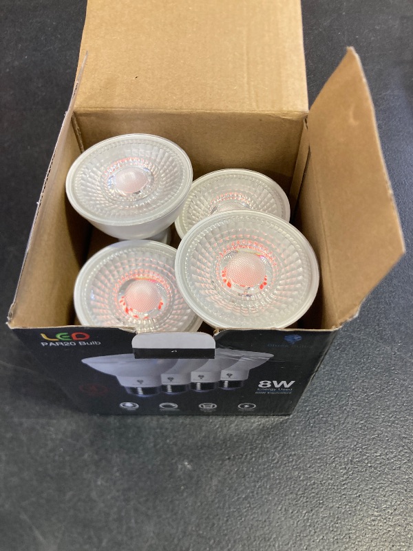 Photo 1 of 4 Pack BlueX LED PAR20 Flood Red Light Bulb - 8W (65Watt Equivalent) - Dimmable - E26 Base Red LED Lights, Party Decoration, Porch, Home Lighting, Holiday Lighting, Red Flood Light Bulb