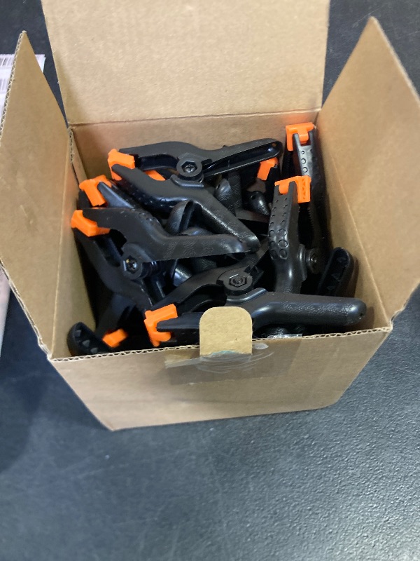 Photo 1 of 24 Pack 3.5 inch Plastic Spring Clamps, Black Heavy Duty Clips, Backdrop Clips, Plastic Clamps for Crafts, Backdrop Stand, Woodworking, Photography