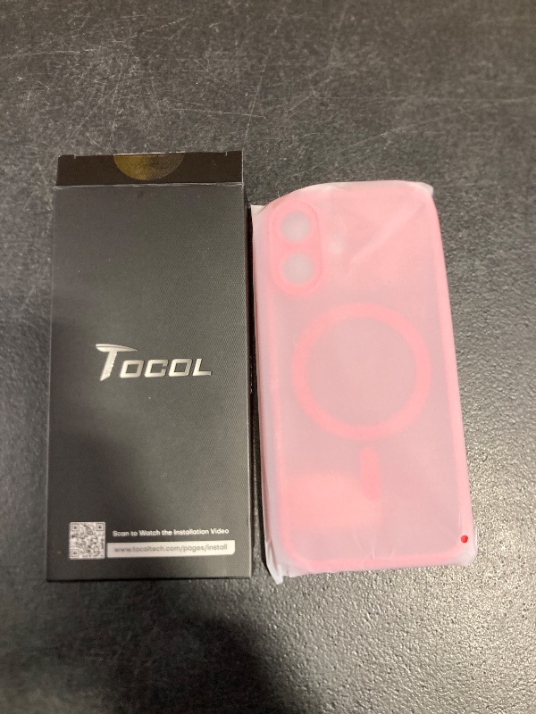 Photo 1 of TOCOL for 17 Case, Full Camera Protection, Built-in Magnetic Ring, Compatible with Magsafe Charger, Drop Protection, Translucent Matte Phone Case for Phone 17 6.3 inch (Red)