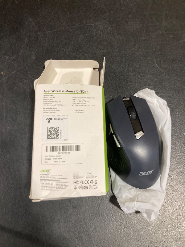 Photo 1 of acer Wireless Mouse for Laptop, 2.4GHz Computer Mouse 3 Adjustable DPI Office Cordless USB Mice with USBA Receiver, 6 Buttons, 1600 DPI, Medium to Large Sized Hands Compatible with PC, Laptop, Desktop