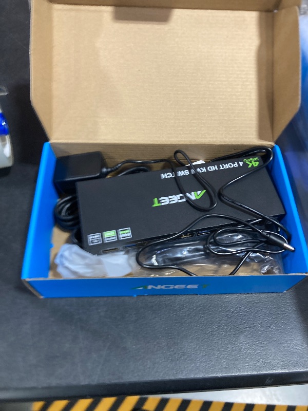 Photo 1 of 4 Port HDMI KVM Switch 4K@60Hz, Simulation EDID, ANGEET USB3.0 KVM Switches for 4 Computers Share 1 Monitor and Keyboard Mouse Printer, with Wired Remote,12V Power Adapter and 5 Cables