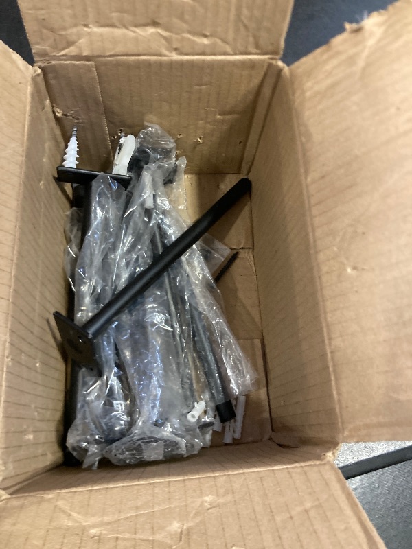 Photo 1 of 8 Pcs 8" Black Solid Steel Floating Shelf Bracket Blind Shelf Supports - Hidden Brackets for Floating Wood Shelves - Concealed Blind Shelf Support – Screws and Wall Plugs Included