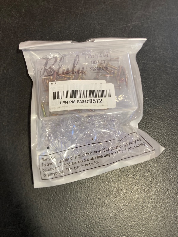 Photo 1 of 50 Pack Glass Retainer Clips Kit, Cabinet Glass Clips 4 mm Glass Clip with Screws for Fixing Glass Cabinet Doors (Transparent with Gold Screw)