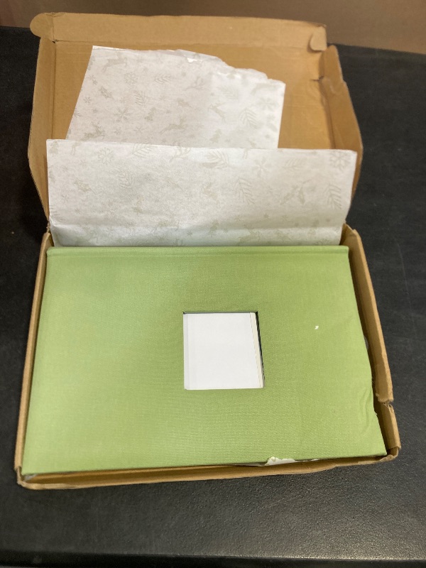 Photo 1 of 1DOT2 Photo Album 4x6 Hold 402 Photos with Memo Slip-in Pockets Photo Book, Linen Cover Picture Photo Albums with Writing Space for Wedding Family Baby Vacation Mother's Day Sage Green