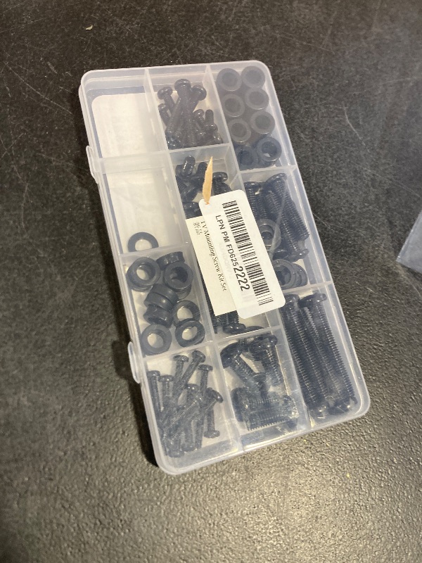 Photo 1 of 92PCS Universal TV Mounting Hardware Screw Kit Set - M4 M5 M6 M8 Screws, Spacers and Washers for Most TV/Monitor VESA Mount, TV Mount Replacement Screws with Box up to 80", Black