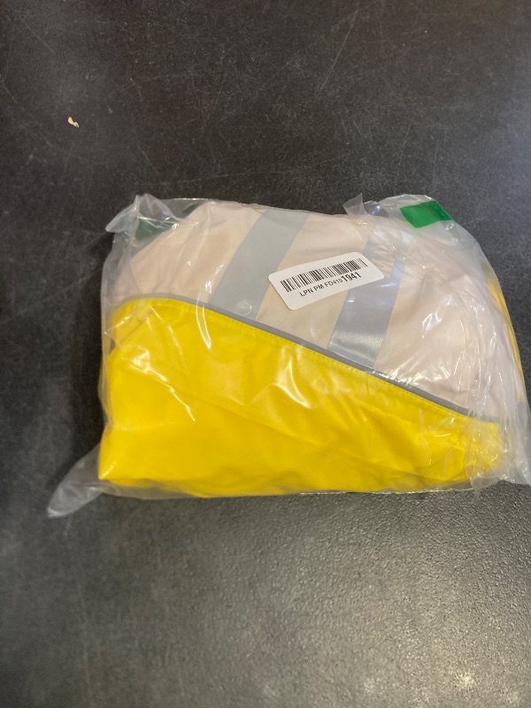 Photo 1 of Adjustable Dog Raincoat, Waterproof Dog Rain Jacket for Small Medium Large Dogs,Reflective Lightweight Pet Rain Coat with Leash Hole(Yellow&White, 3X-Large)