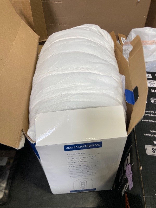 Photo 1 of ACCU-WARMTH Heated Mattress Pad Queen, Quilted Electric Mattress Pad Bed Warmer with Dual Controllers, 6 Heat Settings 10-Hour Auto Off, 17 Inch Deep Pocket, Machine Washable, White