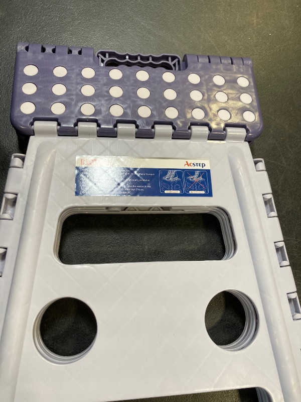 Photo 1 of ACSTEP 13 Inch Folding Step Stool,Foldable Step Stools for Kids and Adults 300 LB Capacity, 300 LB Capacit Suitable for Kitchen Fishing (Purple)