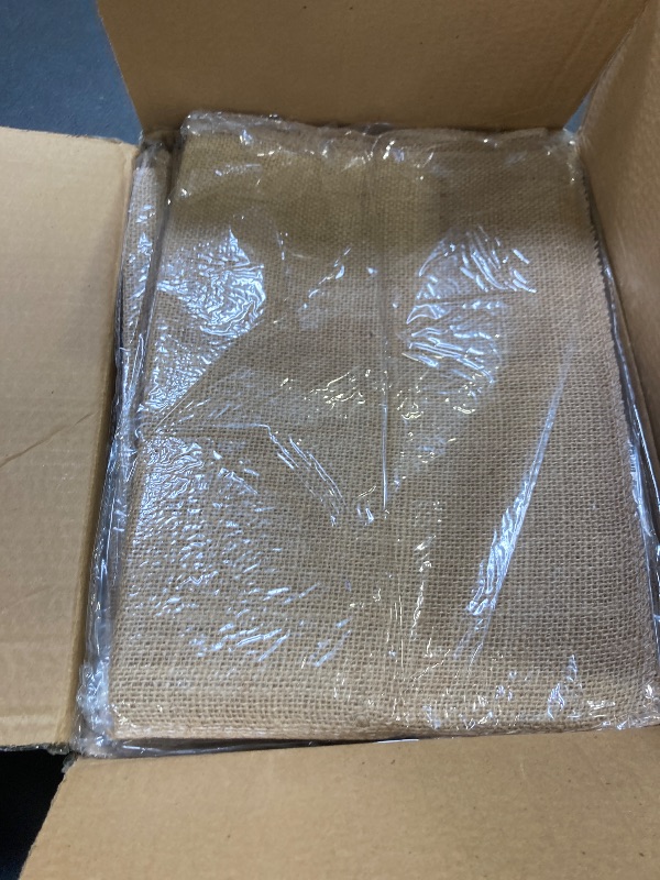 Photo 1 of 8 Pack Natural Burlap Table Runners,12 x 72 Inch Rustic Jute Table Runner and Placemats Bulk for Western Wedding Table Decorations,Farmhouse Style Party,Holiday,Kitchen Coffee Table Decor Cover