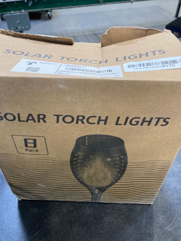 Photo 1 of 8Pack Halloween Decorations Outdoor, Halloween Solar Lights with Purple Flame for Yard Decor, Waterproof Solar Garden Lights for Outside Decor, LED Flame Torches for Pathway Yard Decorations Outdoor