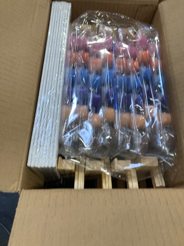 Photo 1 of 8 Pack 8 * 10In Canvas Boards for Painting, Art Canvas for Drawing with 16 Brushes & 8 Paint Trays & 16 Acrylic Paint, Mini Painting Canvas with Easel Set, Painting Kits for Adults & Kids Party