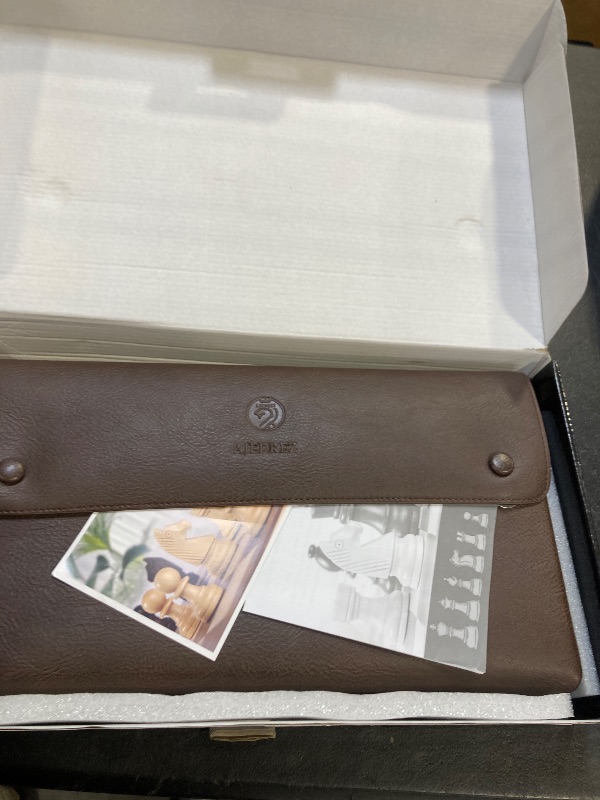 Photo 1 of 15 Inch Walnut Chess Board Set for Adults Kids Metal Chess, Folding Portable Travel Chess Game for Tournament Professional Beginner with Manual