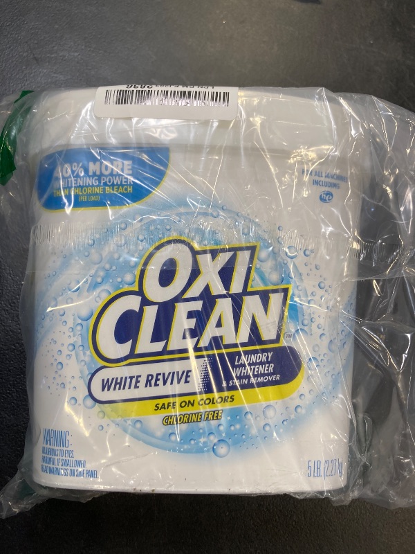 Photo 1 of OxiClean White Revive Laundry Whitener and Stain Remover Powder, Alternative to Bleach for Laundry, 5 lb