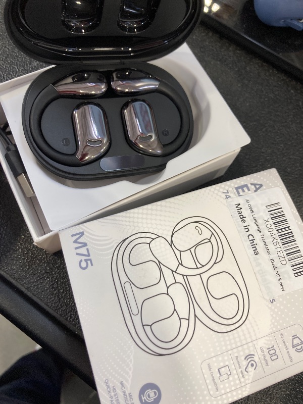 Photo 1 of AI Language Translator Earbuds, OWS Real-Time 3-in-1 Translation Earbuds 169 Languages & Accents, Translation Device for Travel Business Learning,Black