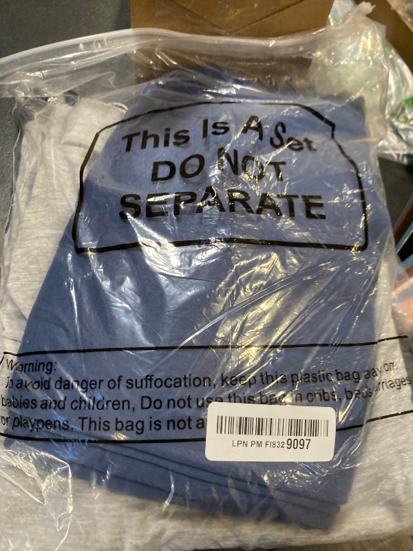 Photo 1 of Riyiper 3 Pack Women Wide Leg Sweatpants Drawstring Straight Pants Elastic Waist Joggers Open Bottom Sweatpants with Pockets(Light Gray, Haze Blue, Black,L)