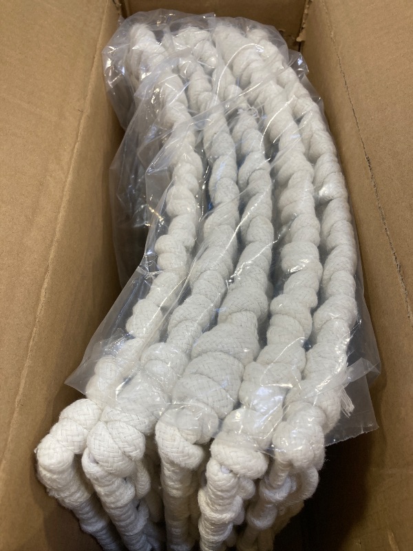 Photo 1 of 28in Woven Christmas Tree Collar, Chunky Cotton Rope Weave Skirt Basket - Elegant Beige Tree Base Cover for 6ft 7.5ft 9ft Artificial Trees - Holiday Decoration, Natural & Stable(White)