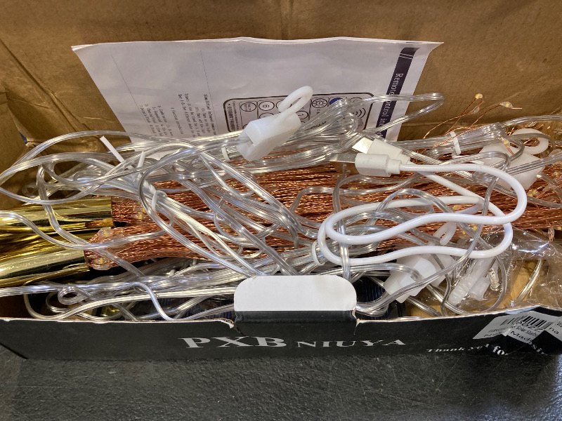 Photo 1 of 5 Pack Solar Starburst Sphere Lights, 200 LED Firework Light, 8 Modes Dimmable Waterproof Hanging Copper Wire Fairy Light for Patio Parties Halloween Christmas Decor (Warm White)