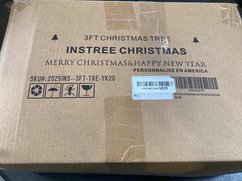 Photo 1 of 3ft Pre- Artificial Small Mini Christmas Tree with 70 Warm White Multi-Color LED Lights, Remote Control and Timer, Perfect for Xmas Tabletop Decorations, Home, Kitchen, Dining Table top Green