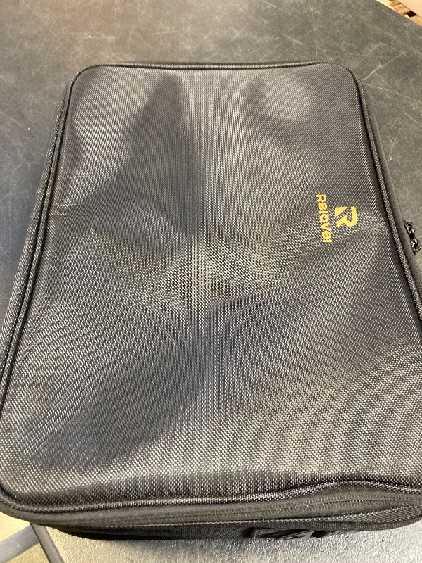 Photo 1 of Relavel Makeup Case Large Makeup Bag Professional Train Case 16.5 inches Travel Cosmetic Organizer Brush Holder Waterproof Makeup Artist Storage Box, 3 Layer Large Capacity, with Adjustable Strap