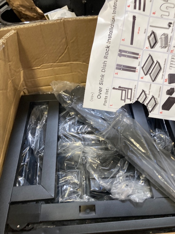 Photo 1 of ADBIU Over The Sink Dish Drying Rack (Expandable Height and Length) Snap-On Design 2 Tier Large Dish Rack 31-39.4L x 12W x 34-38H inches