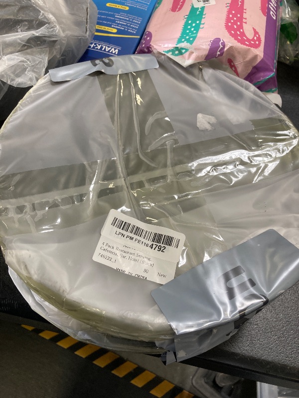 Photo 1 of 4 Pack Restaurant Serving Tray, 11 Inch Round Plastic Food Service Tray with Non-Slip Surface & Raised Edges for Home, Kitchen, Cafeteria, Bar, Hotel (Black)