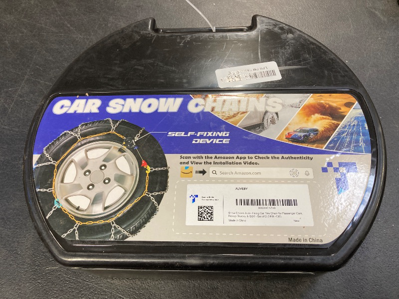 Photo 1 of Snow-Chains Auto Fixing 1 Min Quick Fit Easy Installation Tire-Chains, Portable Reusable Universal Emergency Tire Traction Chain for Passenger Car, Pickup Trucks and SUV - Set of 2