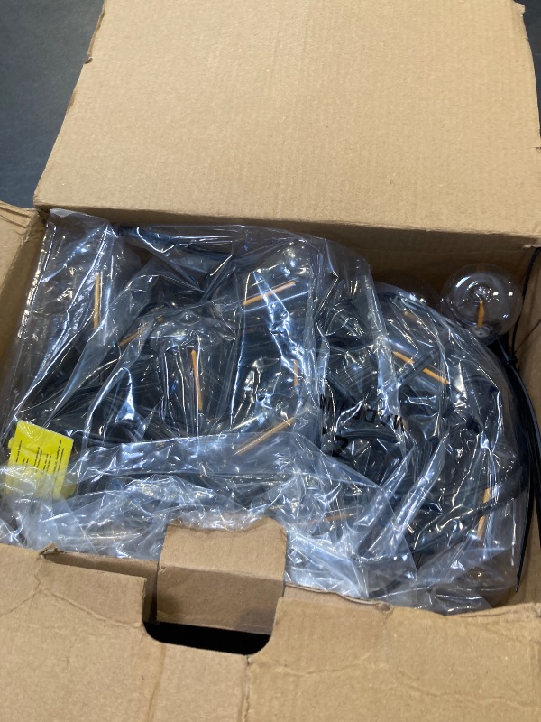 Photo 1 of Brightever 50FT Outdoor String Lights Waterproof, 2700K Bright LED Patio Lights with 27 ST38 Shatterproof Vintage Bulbs, Retro Connectable Edison String Lights for Outside, Garden, Balcony, Porch