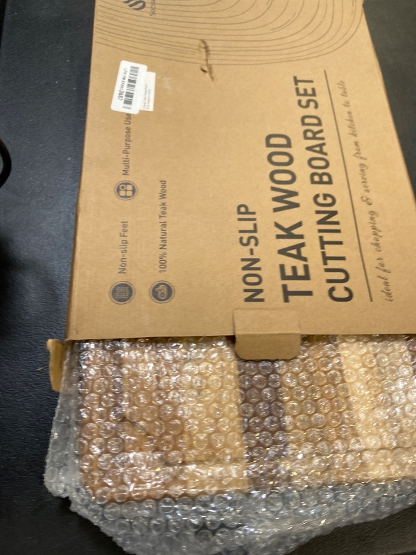 Photo 1 of 2 Pack Teak Cutting Board for Kitchen Wooden Chopping Board Charcuterie Board Non Slip Over Sink NOT Bamboo Stainless Steel Titanium Acrylic Acacia Olive Glass Plastic Silicone Metal