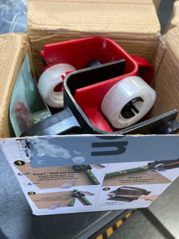 Photo 1 of 2-Pack Wrapping Paper Cutter with Wheels & Tape Dispenser - Gift Wrap Tool Kit with Replaceable Blades for Christmas, Birthday - Safe, Efficient, and Precise Cutting