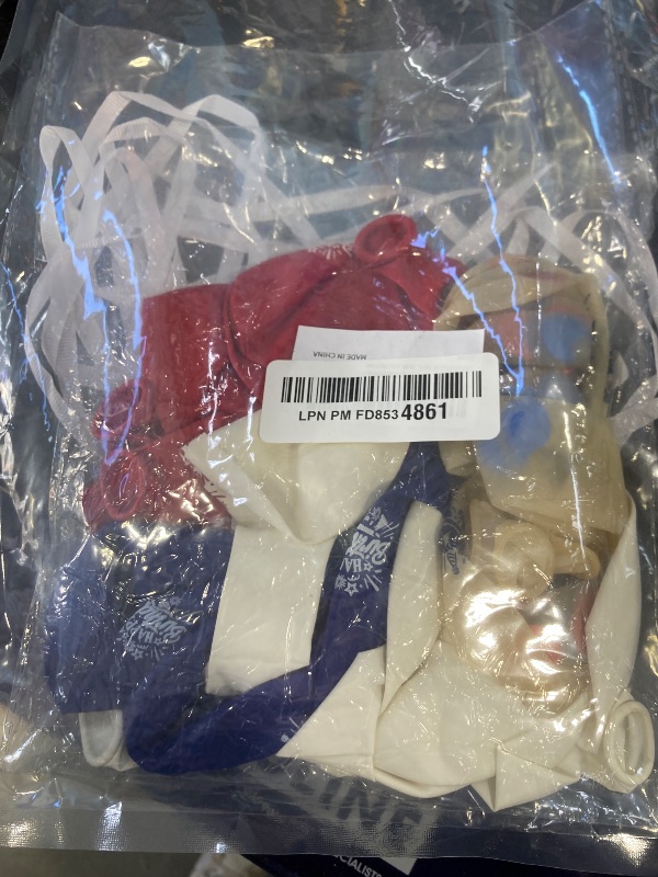 Photo 1 of 24Pcs Blue & Red White Birthday Balloons and Banner for 4th of July Parties